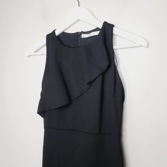 Zara Trafalduc Bodycon Dress Stretch Ruffle Cocktail Black S - Picture 9 of 13